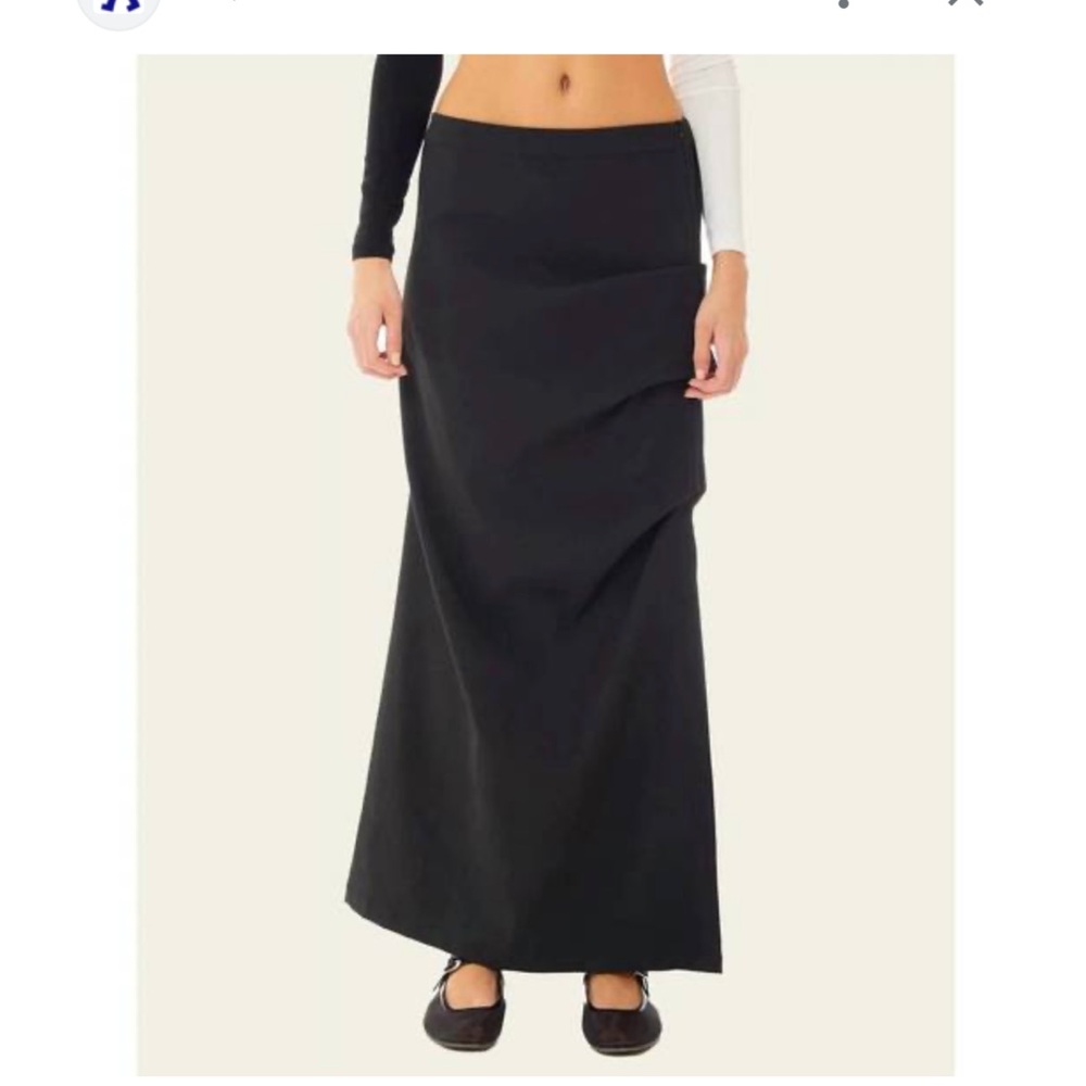 FIND ME NOW Orion Ruched Maxi Skirt In Night Lagenlook Black Women’s Large